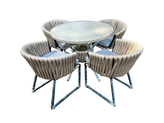 Conjunto de Mesa Itapema Tricô 4 Lugares - 100" - Imagem 1