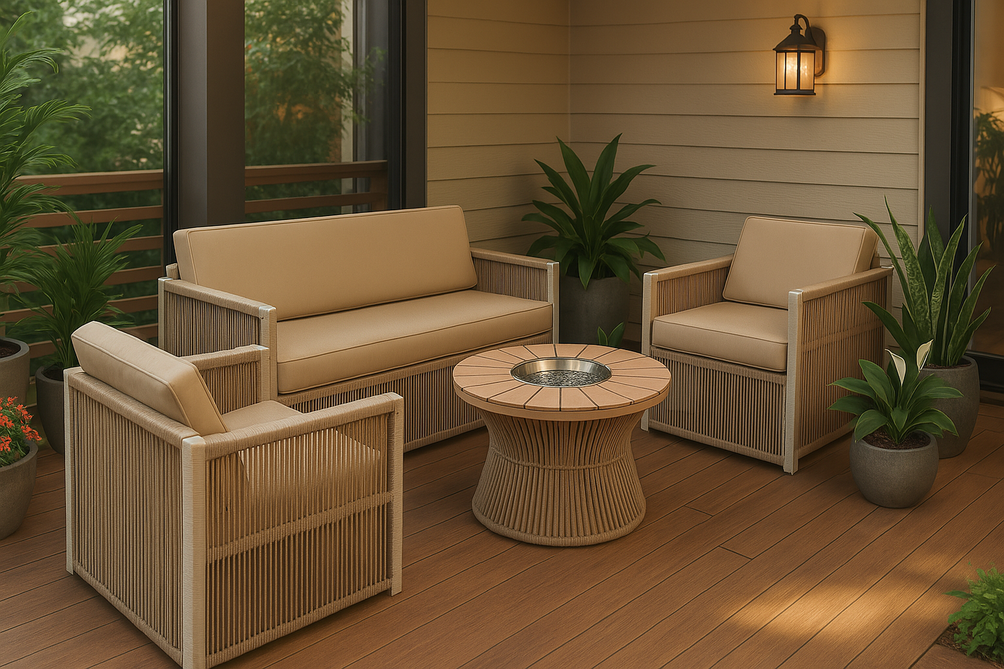 Conjunto de sofá Brasil - 5 Lugares - Corda náutica