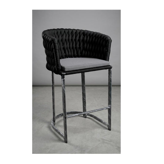 Banqueta em tricô náutico e alumínio - Imagem 1