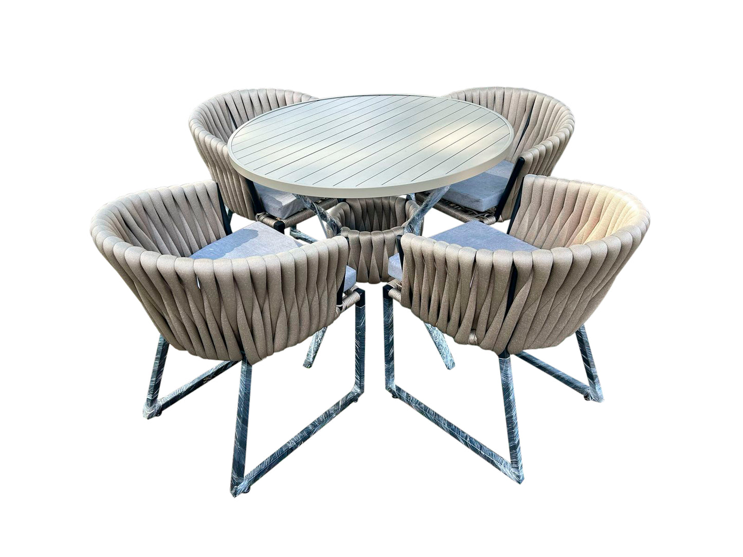 Conjunto de Mesa Itapema Tricô 4 Lugares - 100" - Imagem 1
