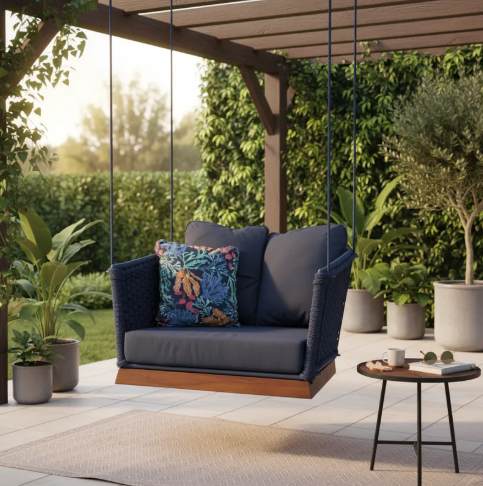 Cadeira suspensa - Corda náutica - Madeira Cumaru