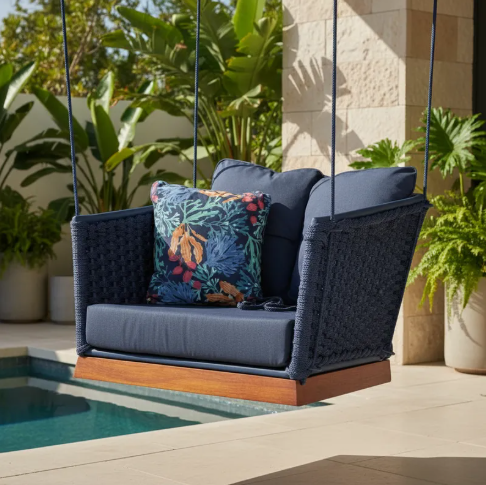 Cadeira suspensa - Corda náutica - Madeira Cumaru