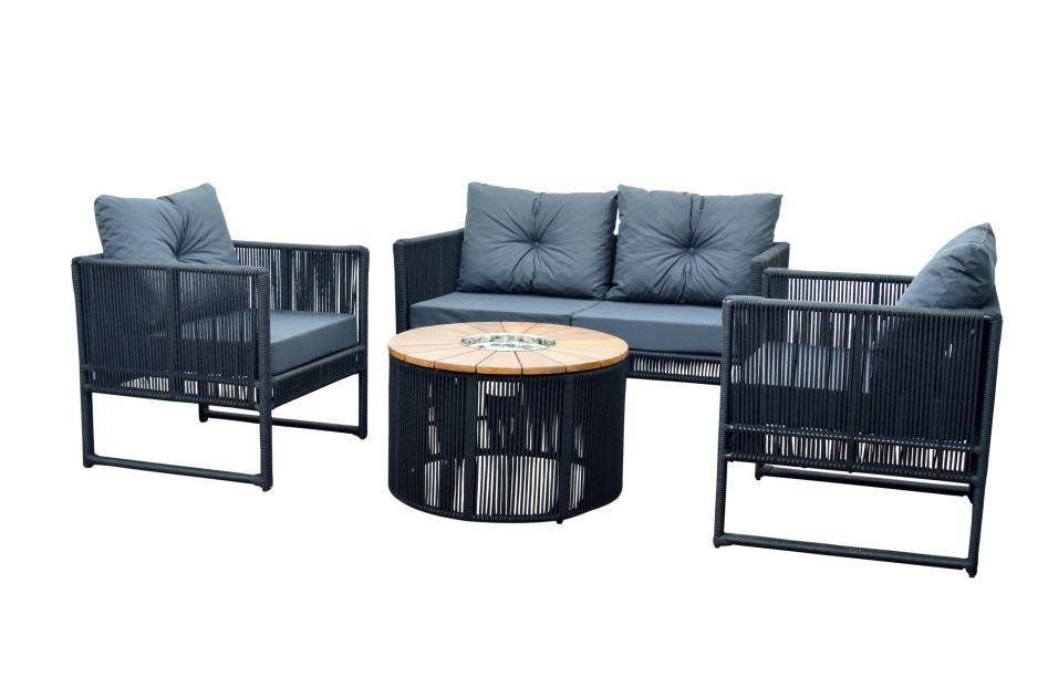 Conjunto de Sofá Bahia com Champanheira em Madeira Cumaru - Imagem 1