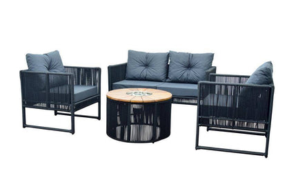 Conjunto de Sofá Bahia com Champanheira em Madeira Cumaru - Imagem 1