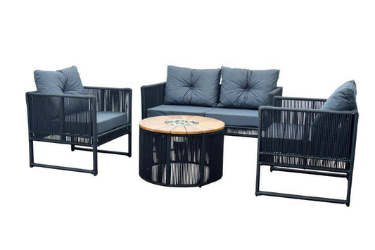 Conjunto de Sofá Bahia com Champanheira em Madeira Cumaru - Imagem 1