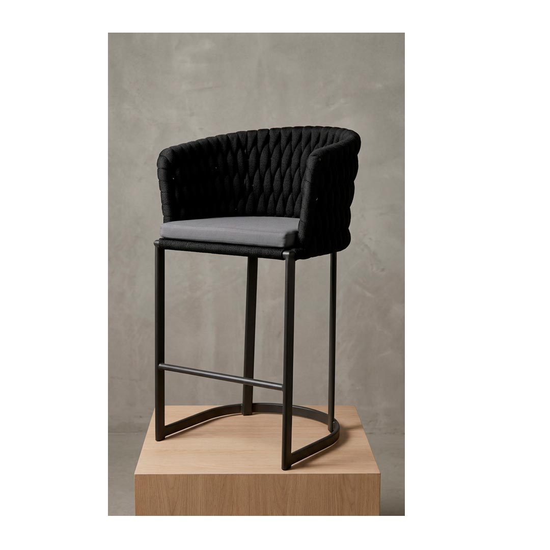 Banqueta em tricô náutico e alumínio - Imagem 3