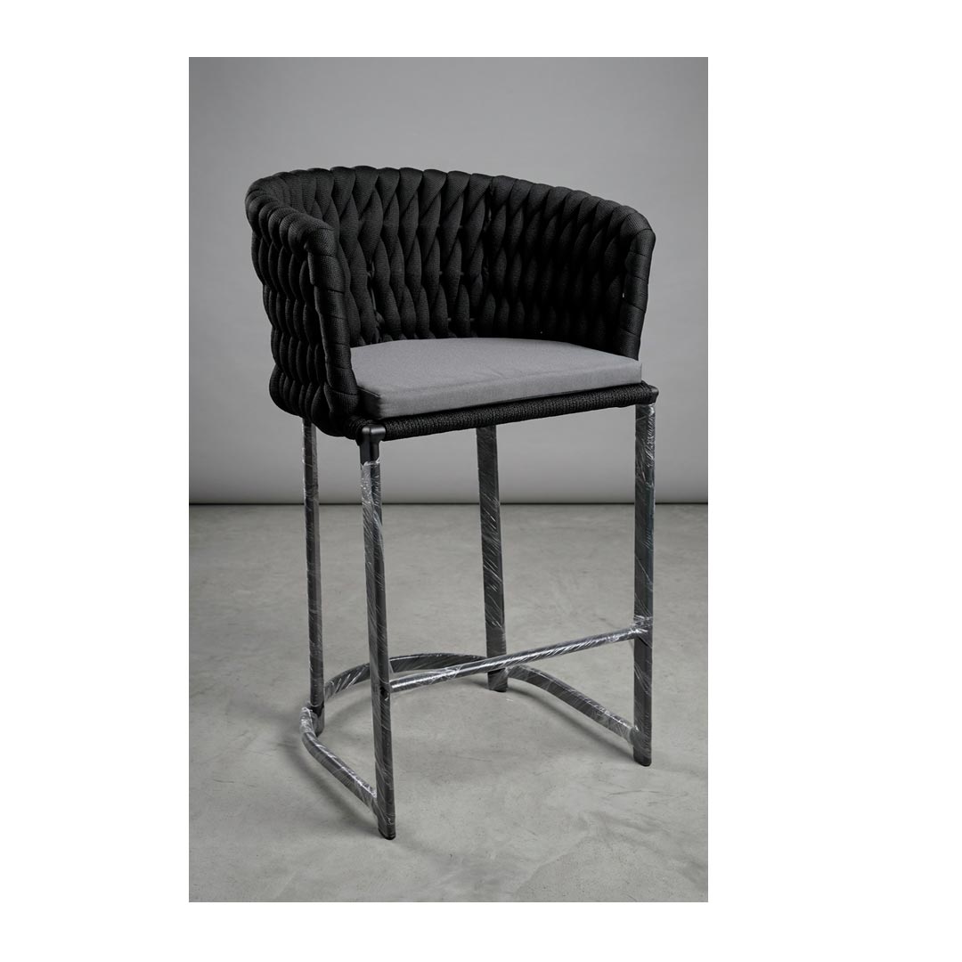 Banqueta em tricô náutico e alumínio - Imagem 1