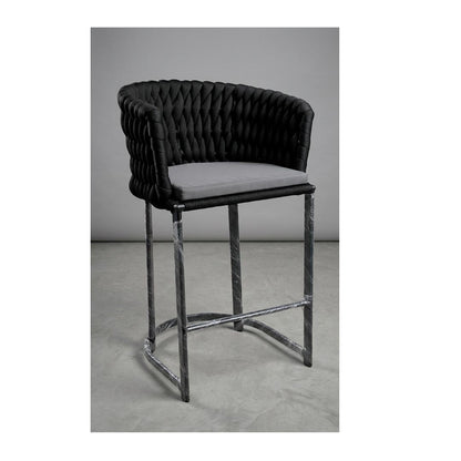 Banqueta em tricô náutico e alumínio - Imagem 1