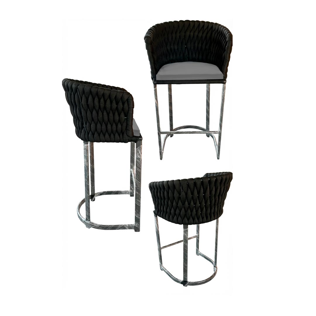 Banqueta em tricô náutico e alumínio - Imagem 2