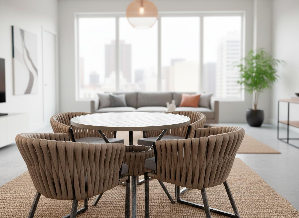 Conjunto de Mesa Itapema Tricô 4 Lugares - 100" - Imagem 2