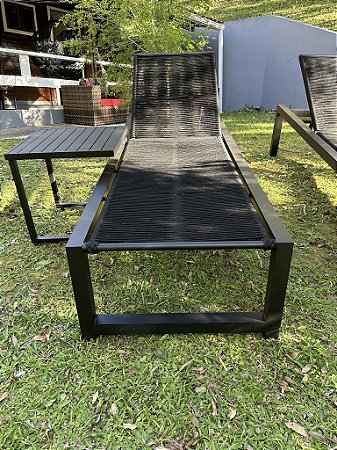 Espreguiçadeira de piscina em corda náutica 1/uni. + Mesa lateral - Imagem 2