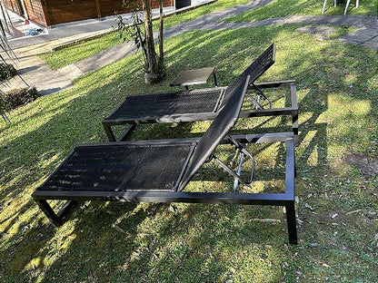 Espreguiçadeira de piscina em corda náutica 1/uni. + Mesa lateral - Imagem 5