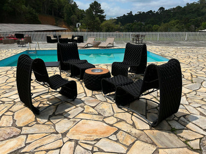 Conjunto Rennes em tricô náutico com mesa de centro e mesa auxiliar lateral de alumínio - Imagem 6