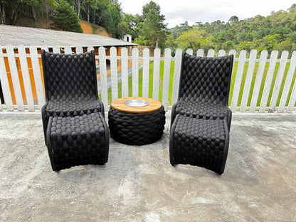 Kit de poltronas Rennes em tricô náutico - Imagem 4