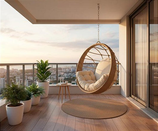 Balanço suspenso Lua cheia - Corda náutica