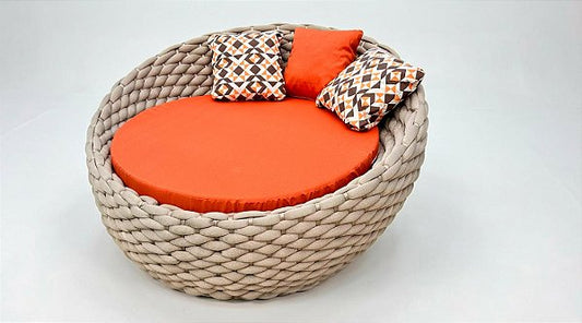 Chaise Minas em tricô náutico